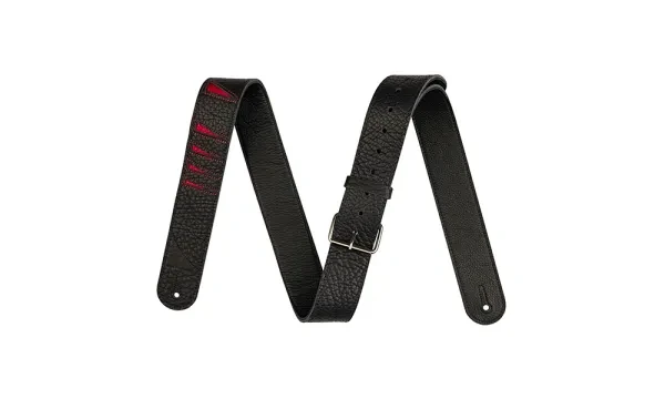 Jackson｜Shark Fin Leather Straps 吉他背帶 — 黑紅色