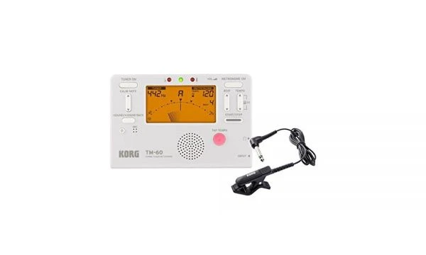 KORG｜TM-60C 多功能調音節拍器 + 調音夾 — 白色