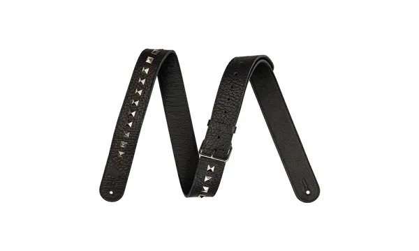 Jackson｜Metal Stud Leather Strap, Black, 2.5in 吉他背帶