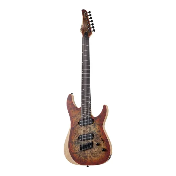 Schecter｜扇形指板 Reaper-7 Multiscale 紅色 電吉他